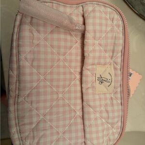 Poppy and Peonies companion cosmetic bag NWT gingham